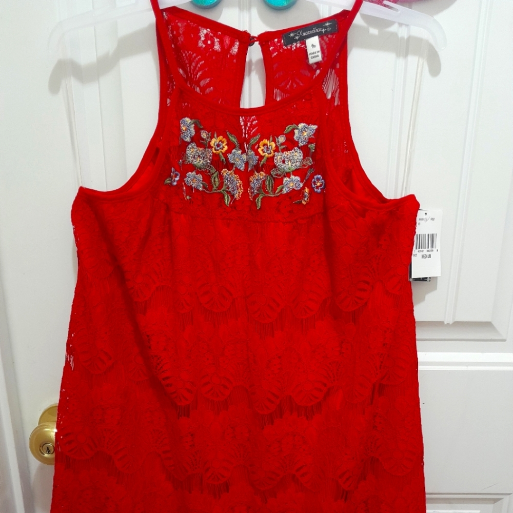 Floral Red Dress